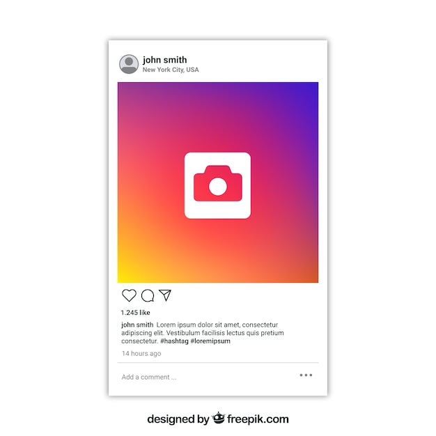 Vector gratuito publicación de instagram con fondo transparente