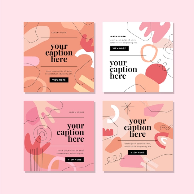 Publicación de instagram de formas abstractas de diseño plano