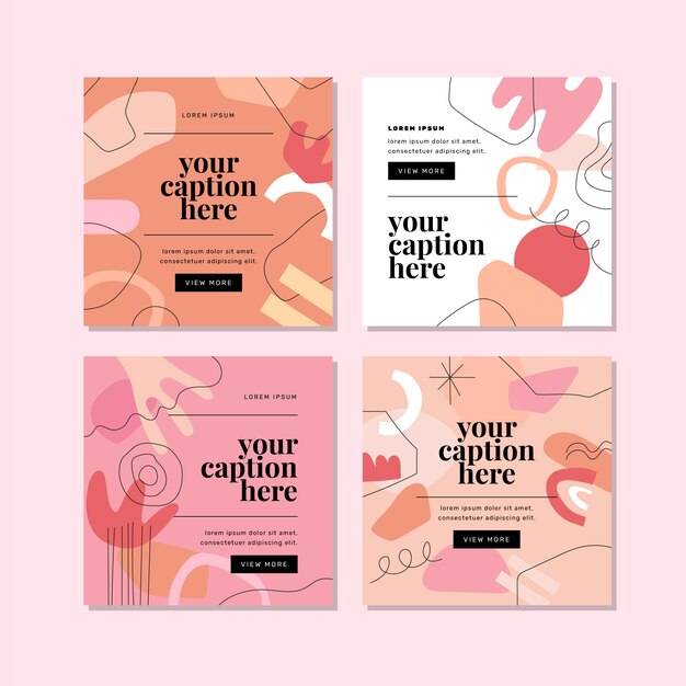Publicación de instagram de formas abstractas de diseño plano
