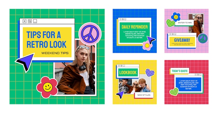 Vector gratuito publicación de instagram de gráficos llamativos de diseño plano