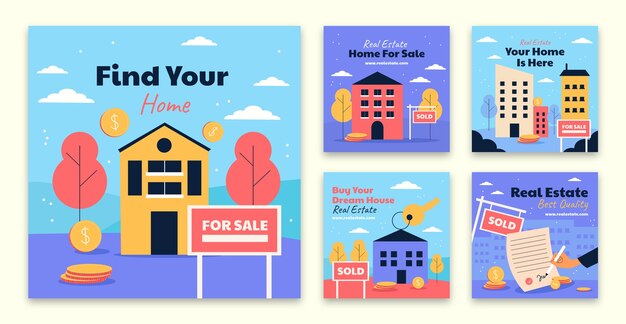 Publicación de instagram inmobiliaria de diseño plano