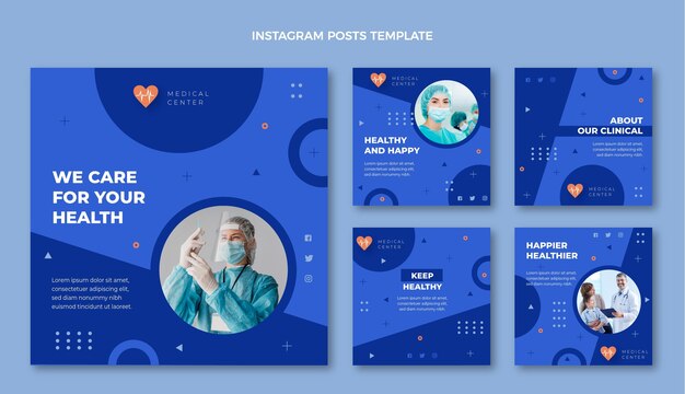 Publicación de instagram médica dibujada a mano