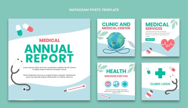 Publicación de instagram médica dibujada a mano