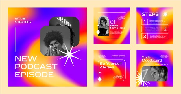 Publicación de instagram de moda degradada