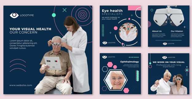 Publicación de instagram de oftalmólogo mínimo de diseño plano