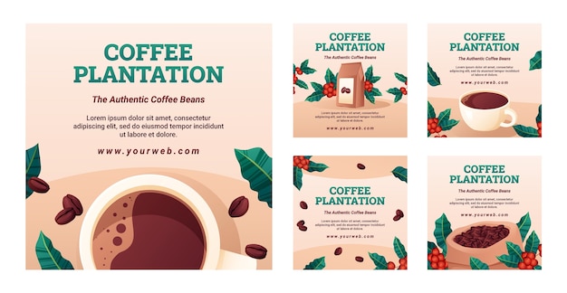 Publicación de instagram de la plantación de café degradado