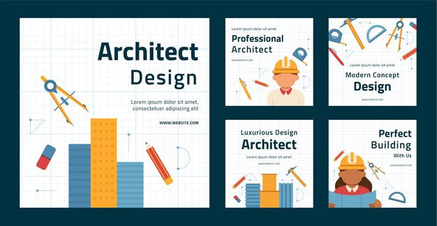 Publicación de instagram de proyecto de arquitectura minimalista