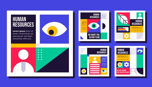 Publicación de instagram de recursos humanos de diseño plano