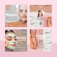 Vector gratuito publicación de instagram de salón de belleza y salud