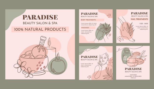 Publicación de instagram spa dibujada a mano