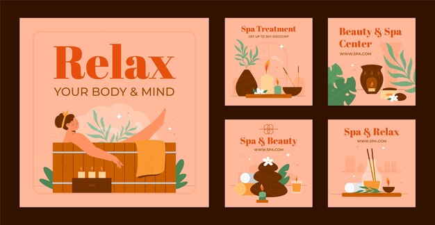 Publicación de instagram spa dibujada a mano