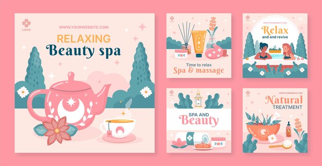 Publicación de instagram spa dibujada a mano