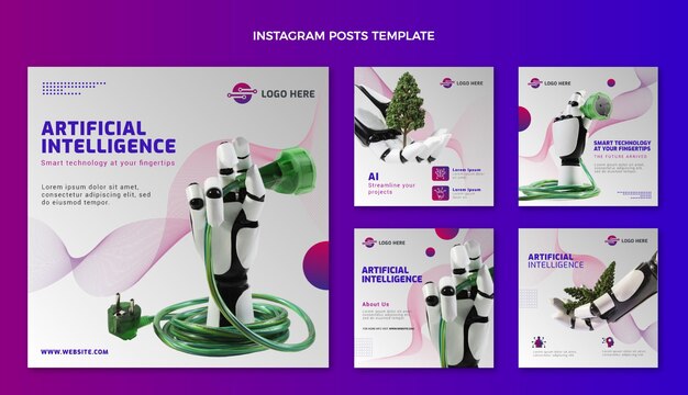 Publicación de instagram de tecnología abstracta degradada