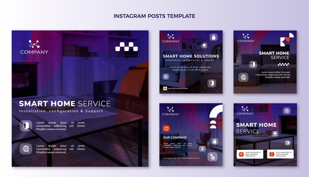 Publicación de instagram de tecnología abstracta degradada