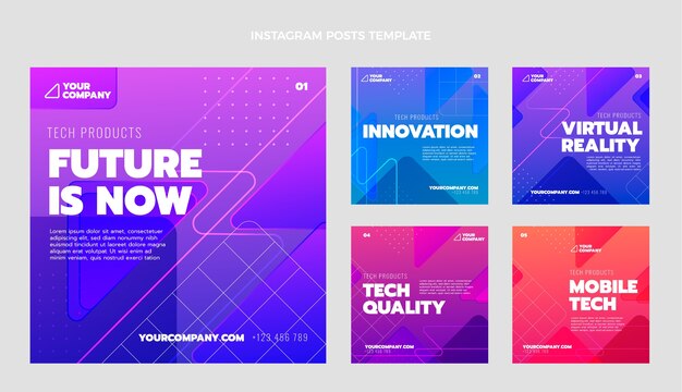 Publicación de instagram de tecnología abstracta degradada