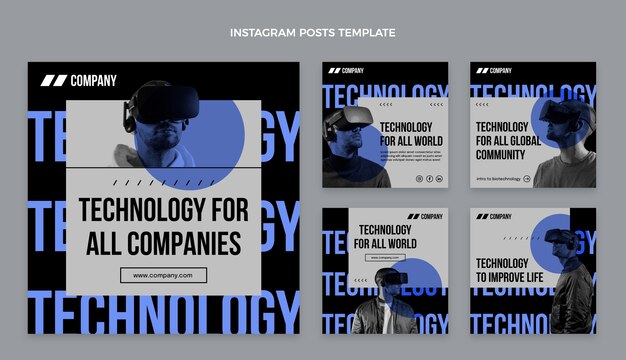 Publicación de instagram de tecnología mínima de diseño plano