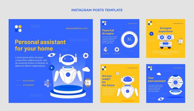 Publicación de instagram de tecnología mínima de estilo plano