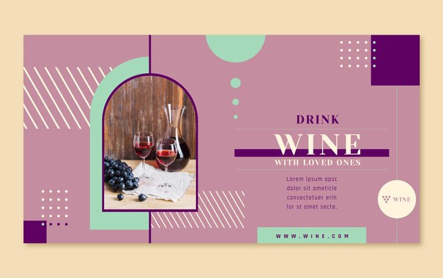 Vector gratuito publicación plana de facebook de la fiesta del vino
