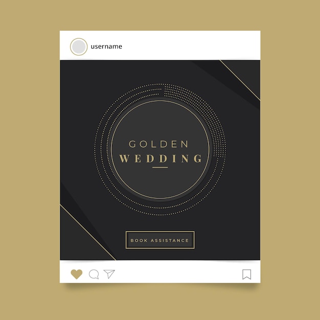 Vector gratuito publicación en redes sociales de celebración de bodas