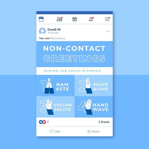 Publicación en redes sociales de coronavirus grid