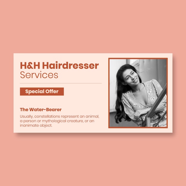 Vector gratuito publicación de twitter de peluquero profesional h y h simple