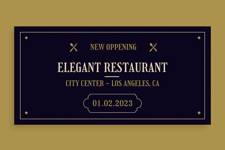 Vector gratuito publicación de twitter de restaurante elegante vintage