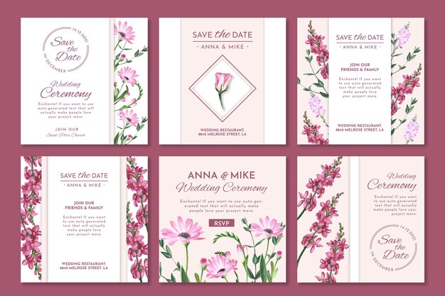 Publicaciones de instagram de boda floral