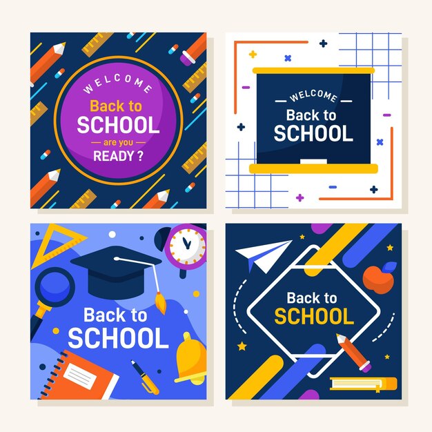 Publicaciones de Instagram del concepto de regreso a la escuela