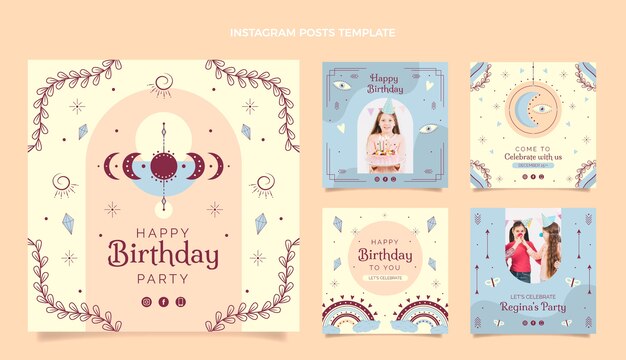 Publicaciones de instagram de cumpleaños dibujadas a mano
