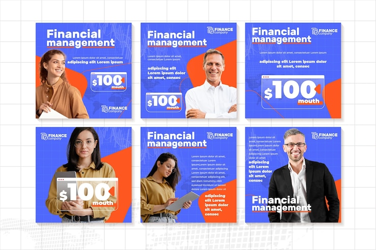 Vector gratuito publicaciones de instagram de negocios generales