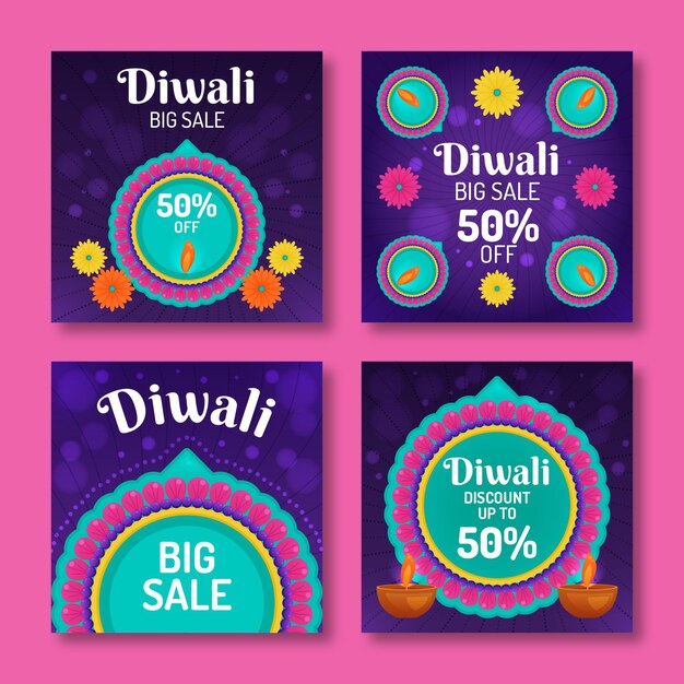 Publicaciones de instagram de rebajas de diwali