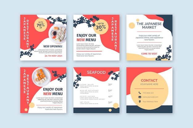 Publicaciones de instagram de restaurante japonés