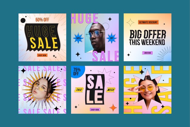 Publicaciones de instagram de venta de gradiente con foto