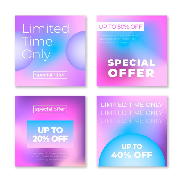 Publicaciones de instagram de venta gradiente