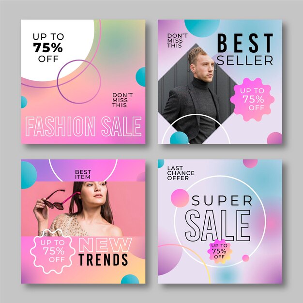 Publicaciones de instagram de venta gradiente