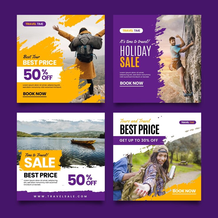 Vector gratuito publicaciones de instagram para ventas itinerantes