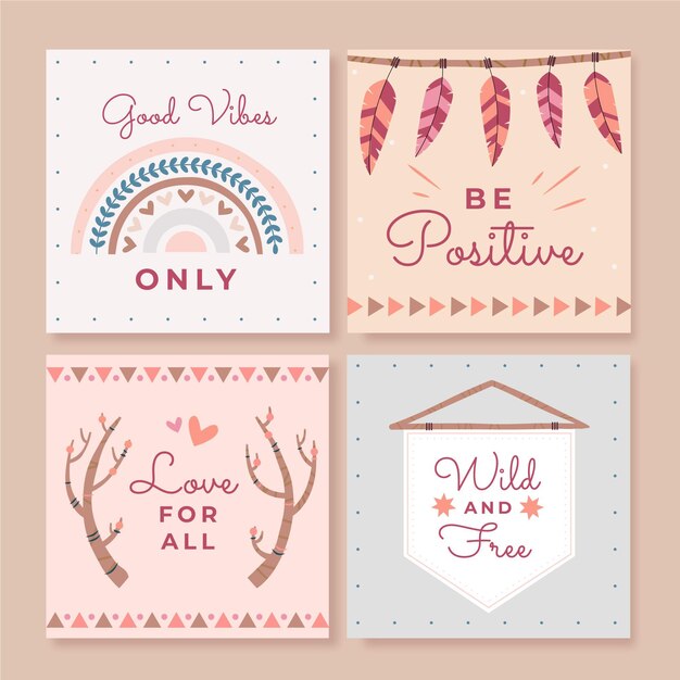 Publicaciones planas de instagram boho