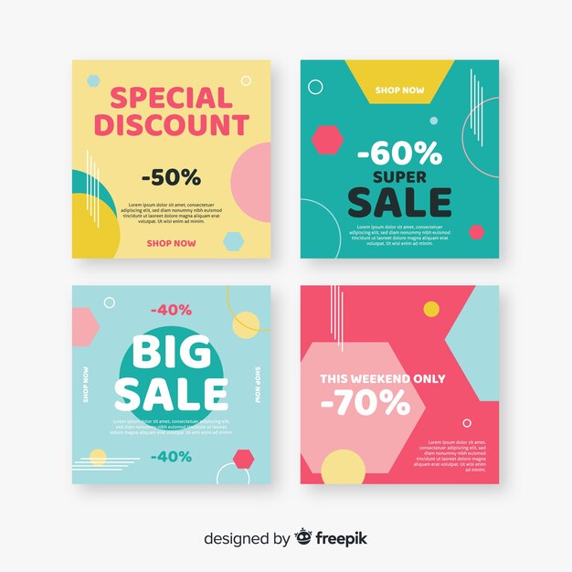 Publicaciones de venta abstracta colorida instagram