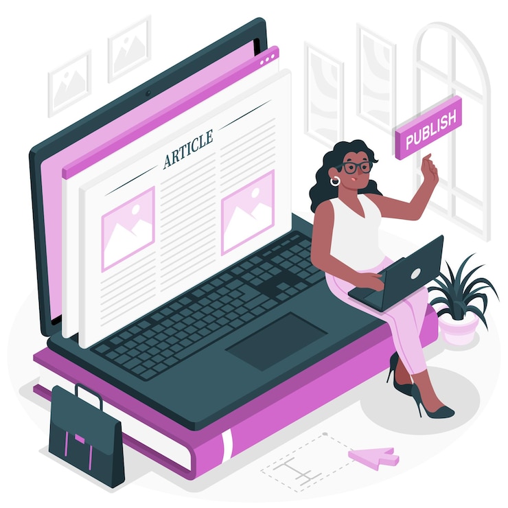Vector gratuito publicar la ilustración del concepto de artículo