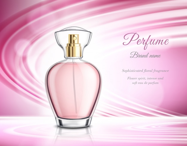 Publicidad realista de productos de perfume