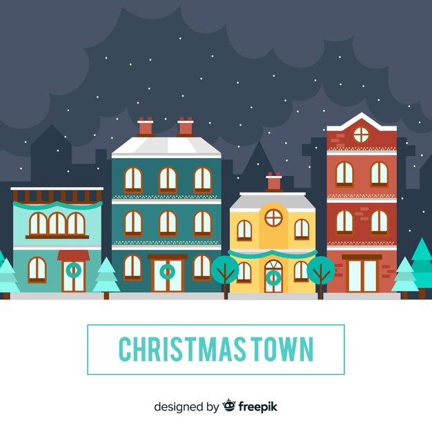 Pueblo de navidad flat