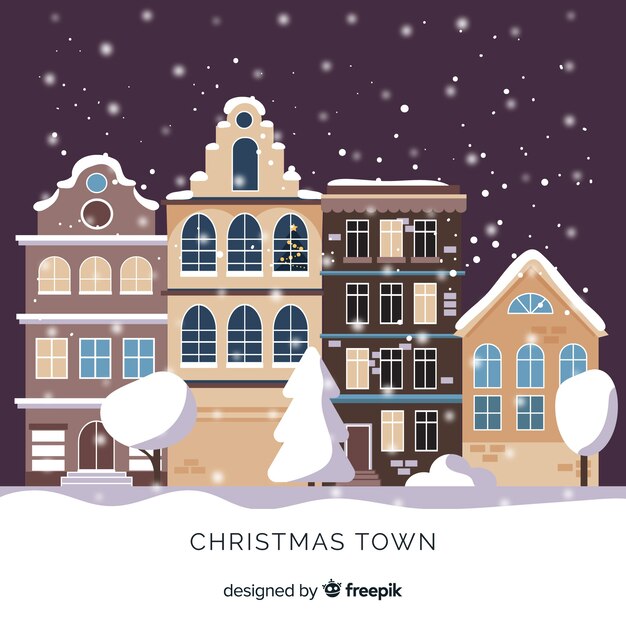 Pueblo de navidad flat