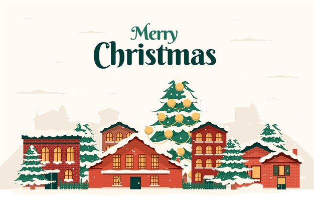 Pueblo navideño vintage