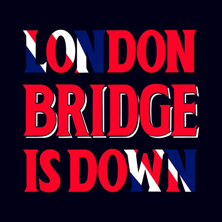 Vector gratuito el puente de londres dibujado a mano está abajo con letras