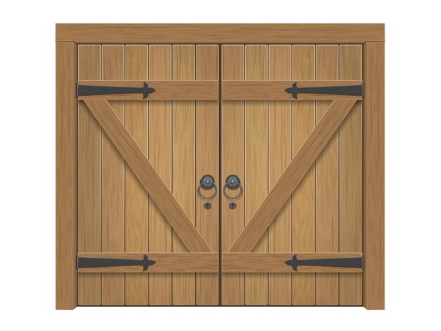 Ilustración de puerta de entrada blanca cerrada conjunto de puertas de