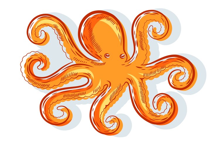 Vector gratuito pulpo realista dibujado a mano