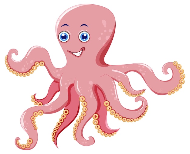 Pulpo rosa en diseño de dibujos animados