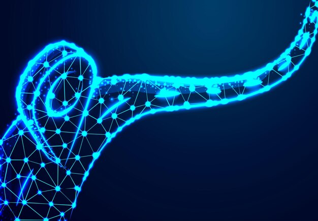 Punto de control del pin del navegador GPS Resumen bajo poli Triángulo punto línea polígono Fondo azul brillante Ilustración vectorial