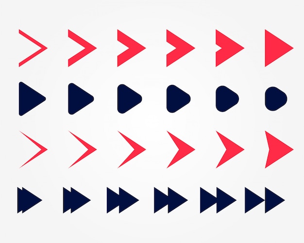 Puntos de flecha direccionales en dos colores