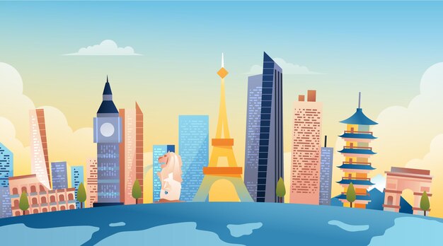 Puntos de referencia de la ciudad: fondo para videoconferencia